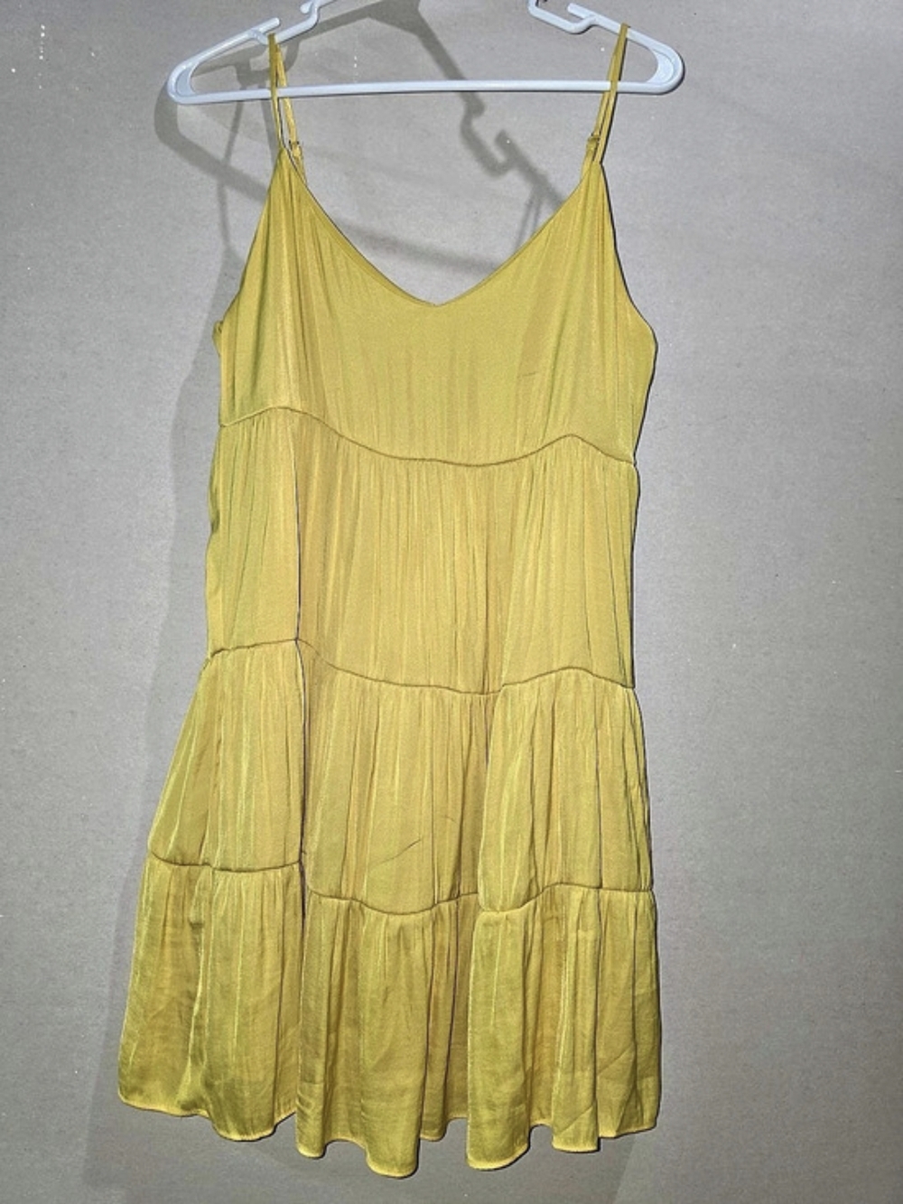 Yellow Tiered Mini Dress Like New